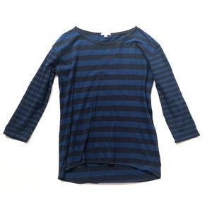 GAP Relaxed Fit Navy + Black Striped Boatneck Tee